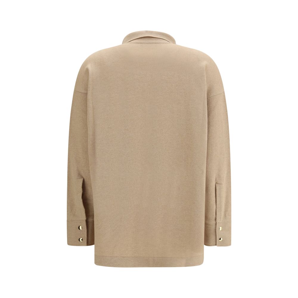 Fabiana Filippi Beige Fleece Wool Shirt - Élégance Minimaliste