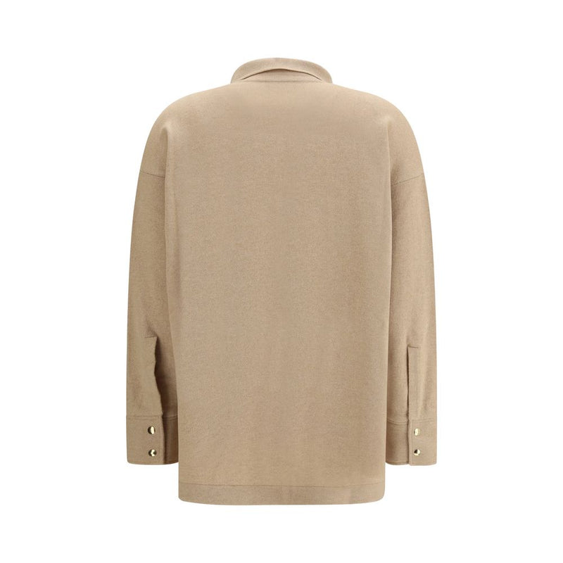 Fabiana Filippi Beige Fleece Wool Shirt - Minimalist Elegance
