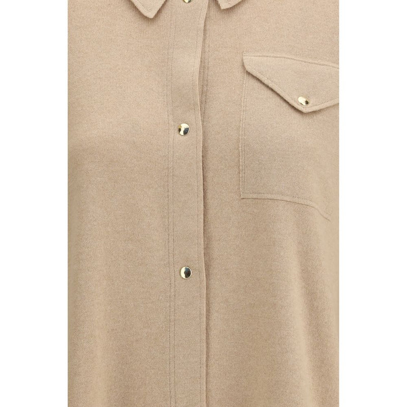 Fabiana Filippi Beige Fleece Wool Shirt - Minimalist Elegance