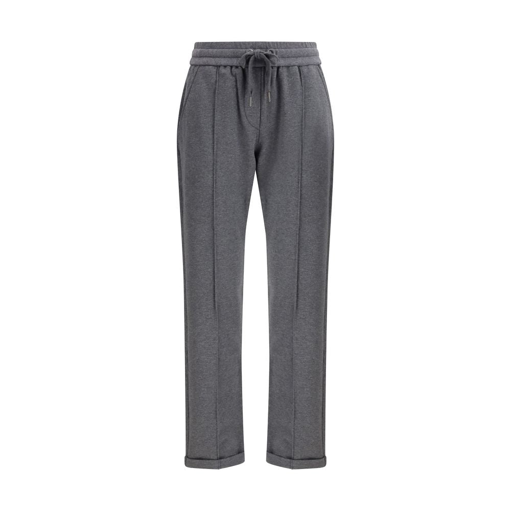 Brunello Cucinelli Gray Cotton Casual Pants for Women - Elegant Comfort