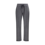 Brunello Cucinelli Gray Cotton Casual Pants for Women - Elegant Comfort