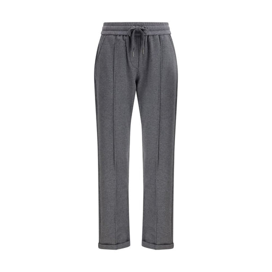 Brunello Cucinelli Gray Cotton Casual Pants for Women - Elegant Comfort