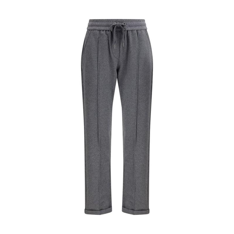 Brunello Cucinelli Gray Cotton Casual Pants for Women - Elegant Comfort
