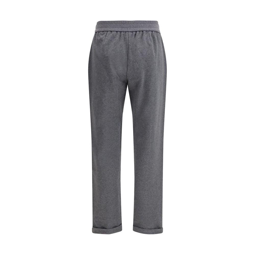 Brunello Cucinelli Gray Cotton Casual Pants for Women - Elegant Comfort