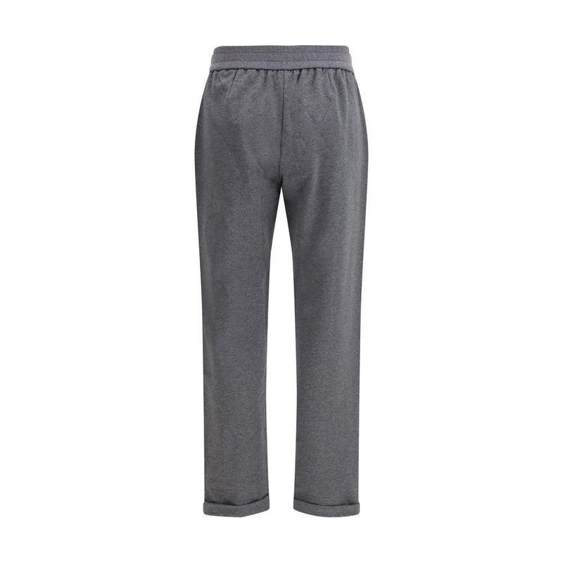 Brunello Cucinelli Gray Cotton Casual Pants for Women - Elegant Comfort