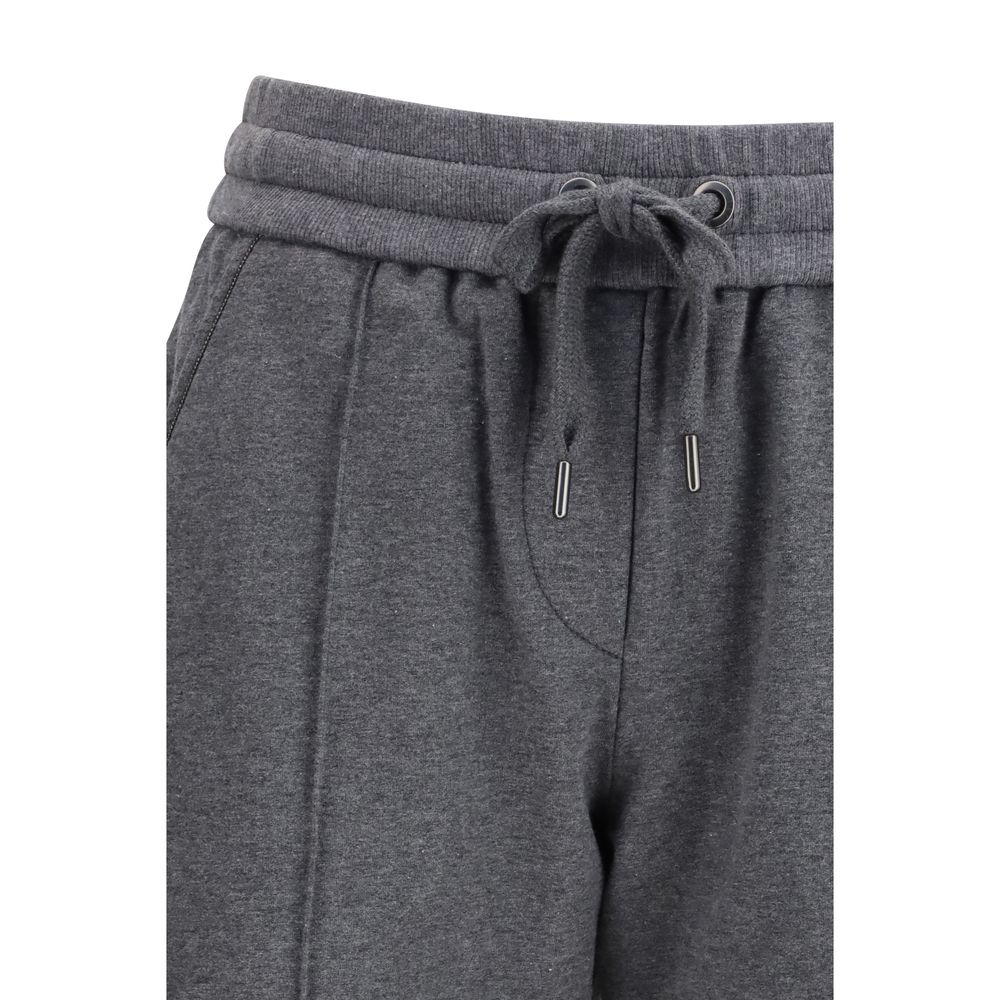 Brunello Cucinelli Gray Cotton Casual Pants for Women - Elegant Comfort