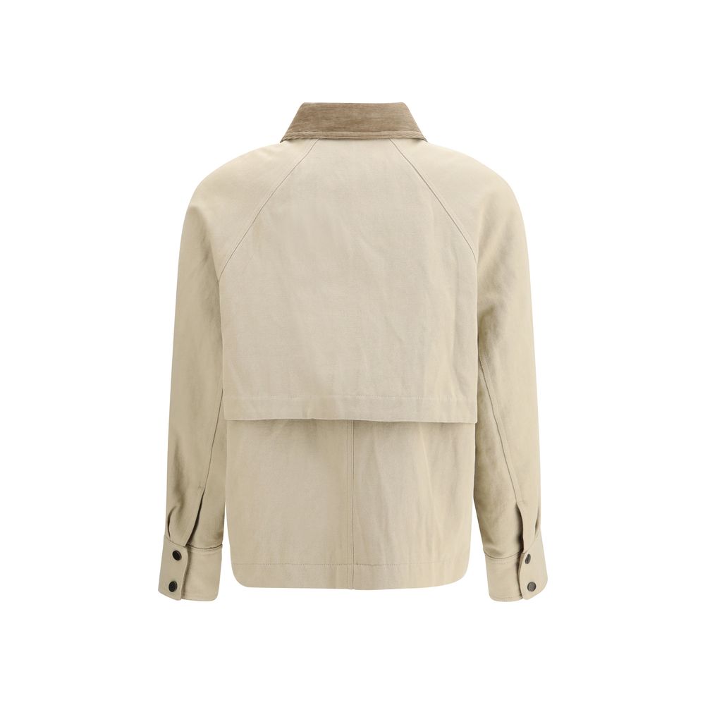 Manteau en coton beige Brunello Cucinelli