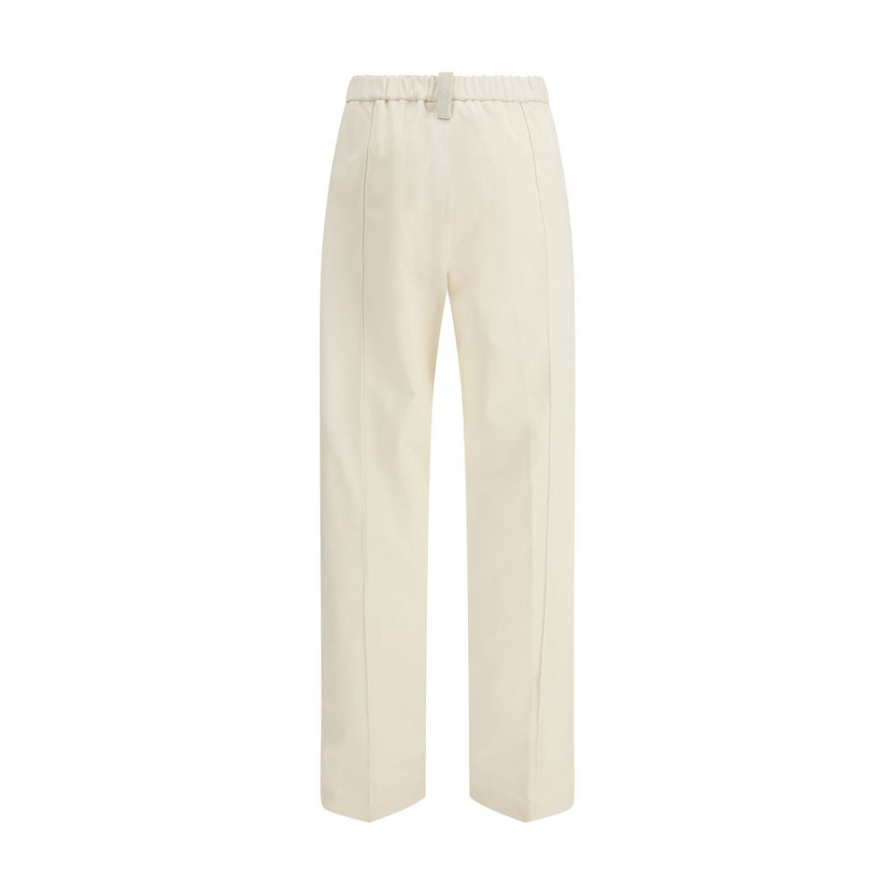 Fabiana Filippi Cream Cotton Casual Pants for Women - IT42 | L