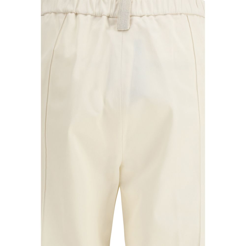 Fabiana Filippi Cream Cotton Casual Pants for Women - IT42 | L