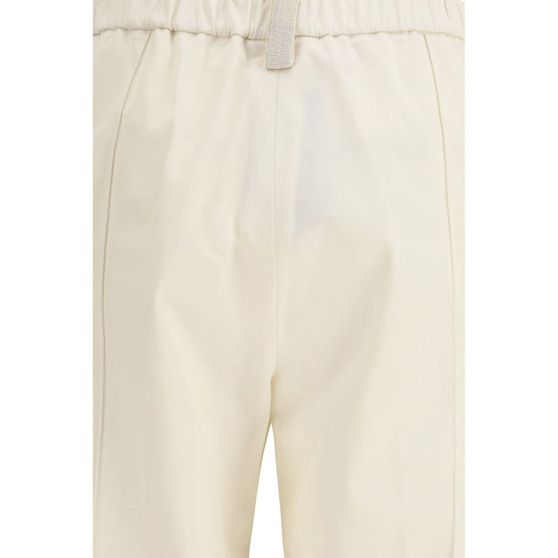 Fabiana Filippi Cream Cotton Casual Pants for Women - IT42 | L