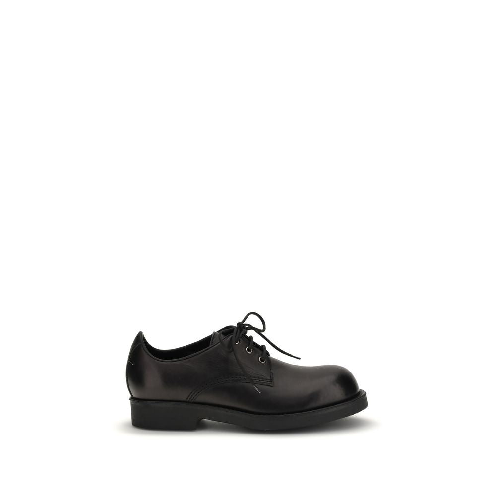 MM6 Black Calf Leather Bos Taurus Oxfords for Men