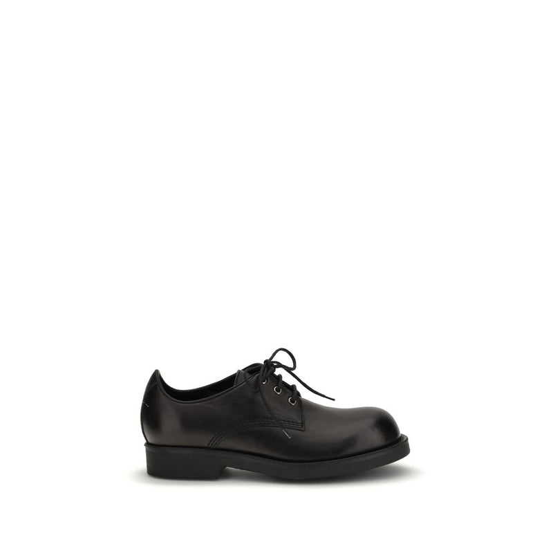 MM6 Black Calf Leather Bos Taurus Oxfords for Men