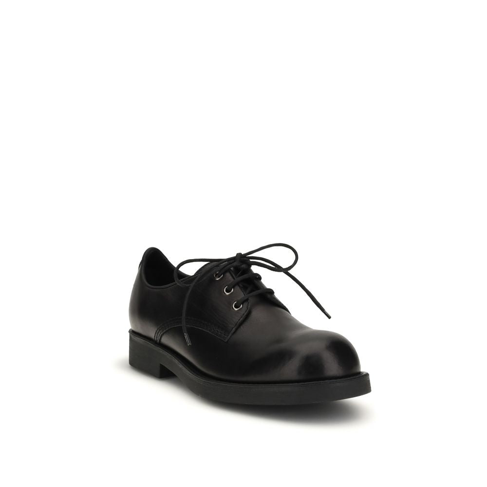MM6 Black Calf Leather Bos Taurus Oxfords for Men