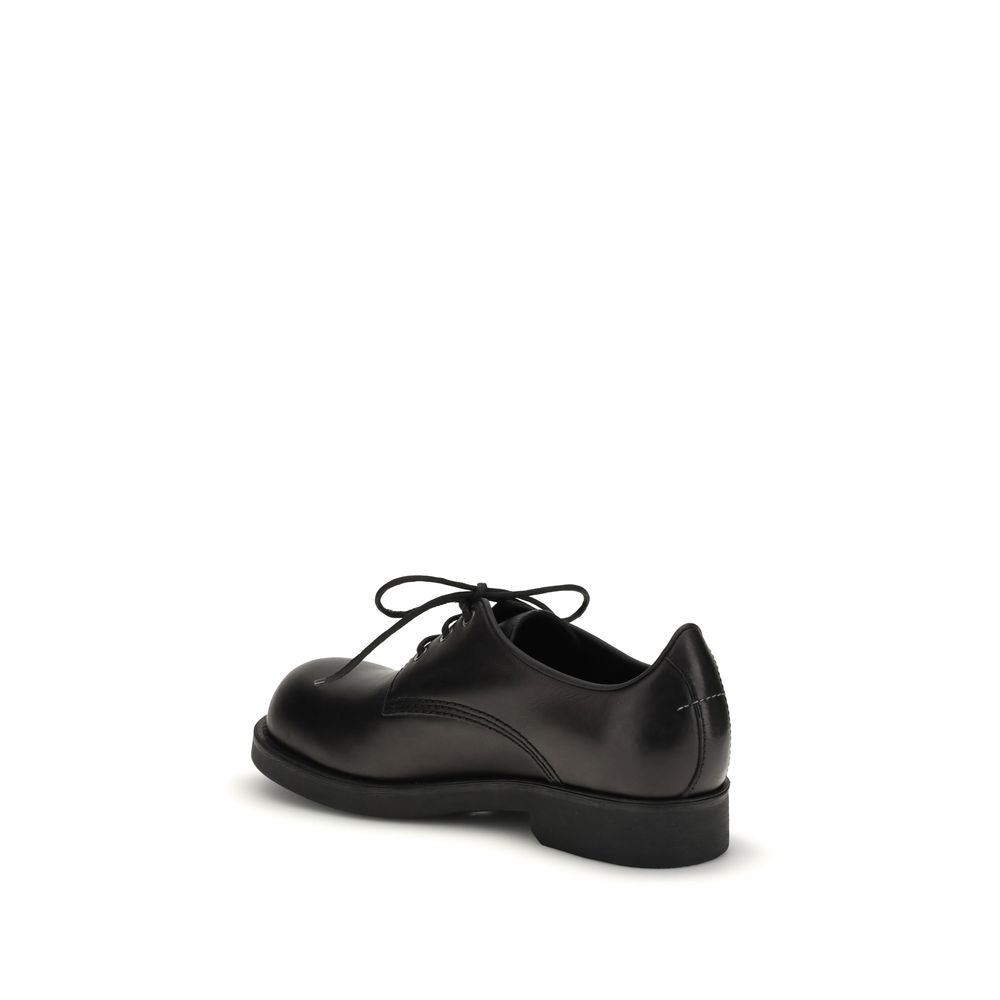 MM6 Black Calf Leather Bos Taurus Oxfords for Men