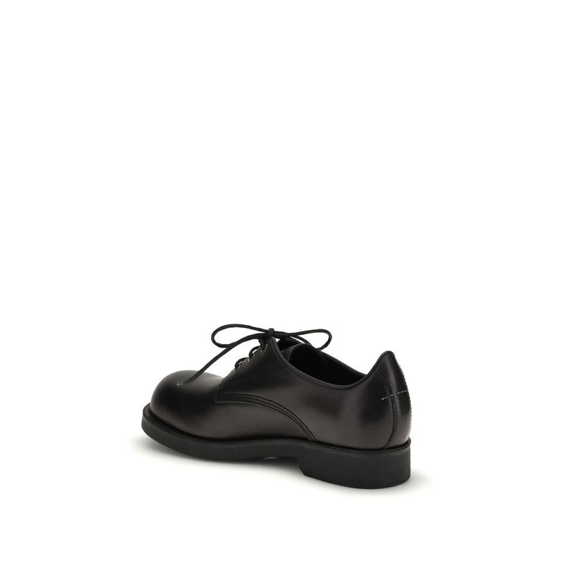 MM6 Black Calf Leather Bos Taurus Oxfords for Men