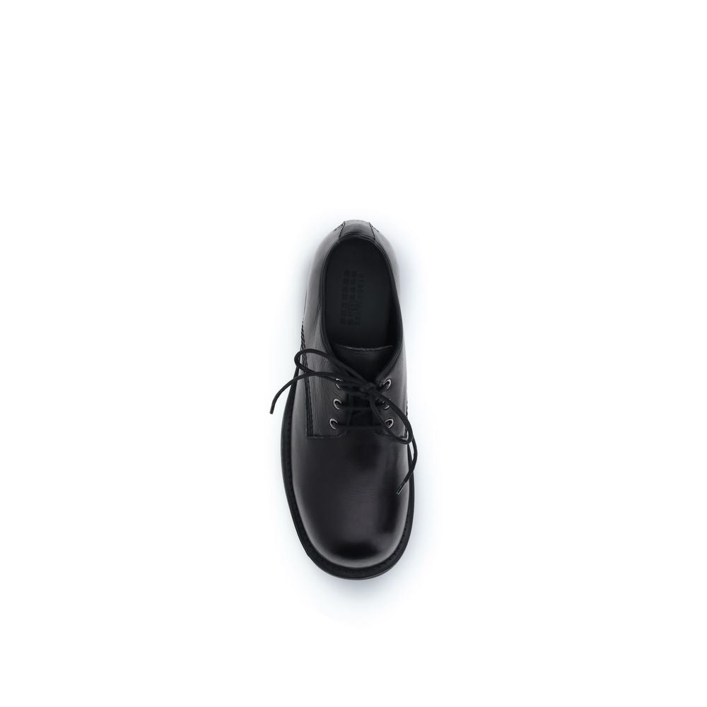 MM6 Black Calf Leather Bos Taurus Oxfords for Men