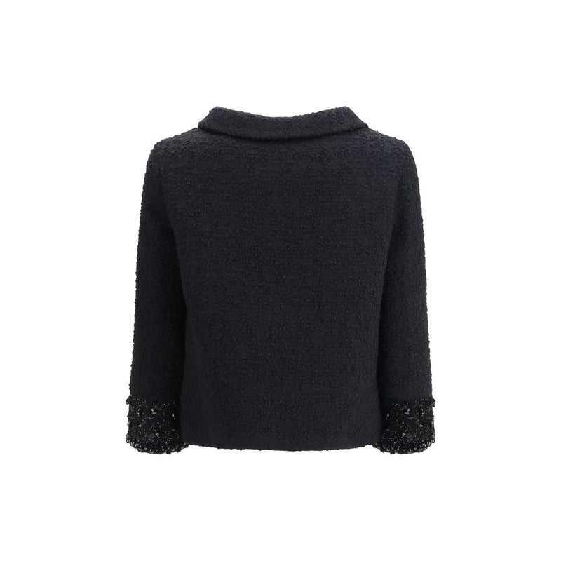 Valentino Garavani Black Fleece Wool Coat for Women