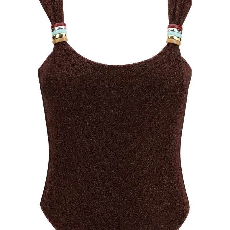 Oséree Lumière Multi Ring Maillot Brown One-Piece Swimsuit