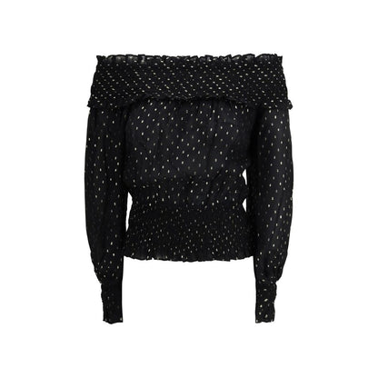 Haut en viscose noire Self-Portrait