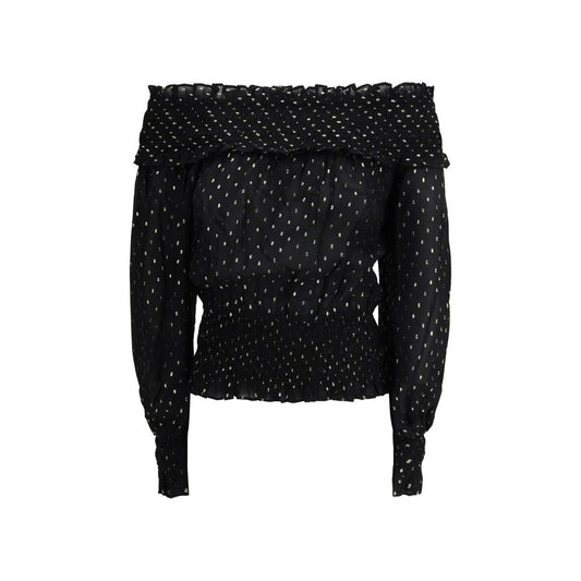 Haut en viscose noire Self-Portrait