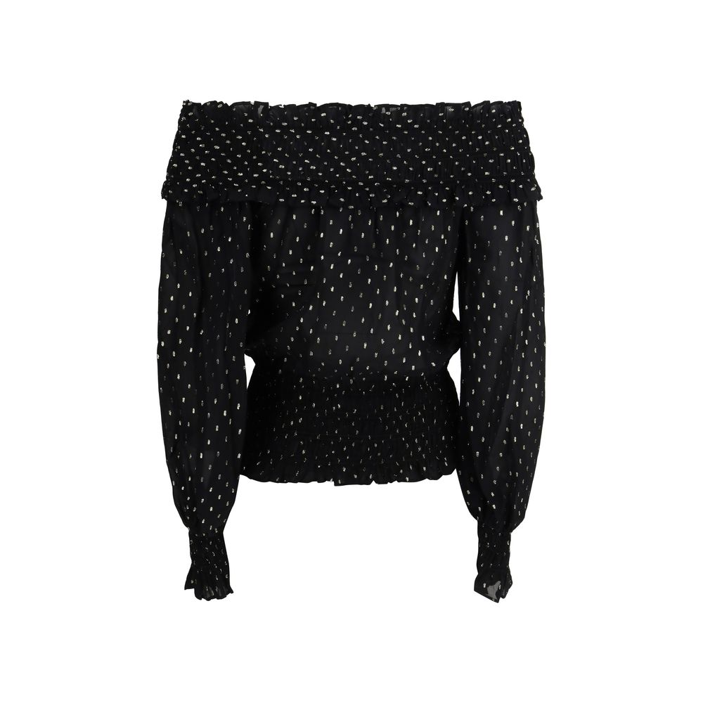 Haut en viscose noire Self-Portrait