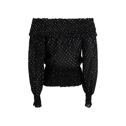 Haut en viscose noire Self-Portrait