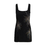 Staud Sable Dress Firework - Robe Noire en Nylon
