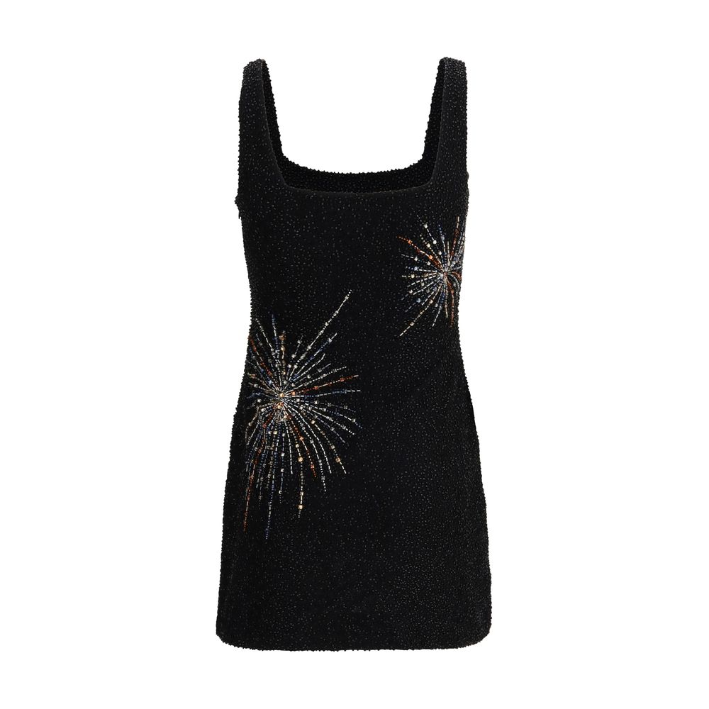 Staud Sable Dress Firework - Robe Noire en Nylon