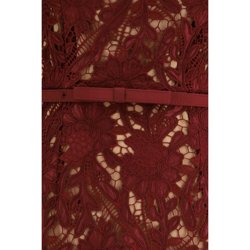 Self-Portrait Bordeaux Polyester Cocktail Dress