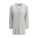 Fabiana Filippi Gray Fleece Wool Cardigan - Elegant Women's Sweater