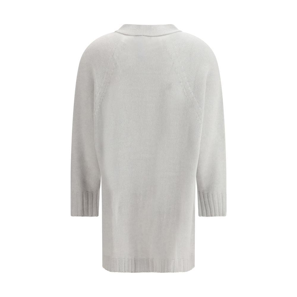 Fabiana Filippi Gray Fleece Wool Cardigan - Elegant Women's Sweater