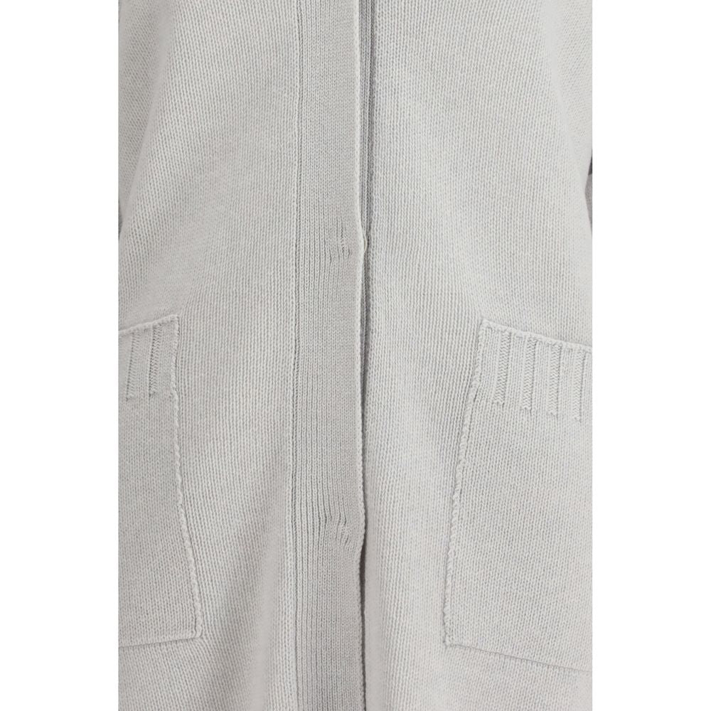 Fabiana Filippi Gray Fleece Wool Cardigan - Elegant Women's Sweater