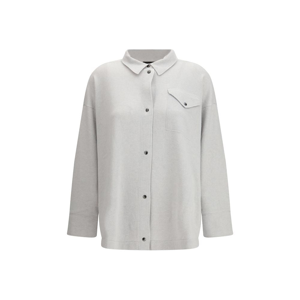 Fabiana Filippi Gray Fleece Wool Shirt - Elegant & Versatile