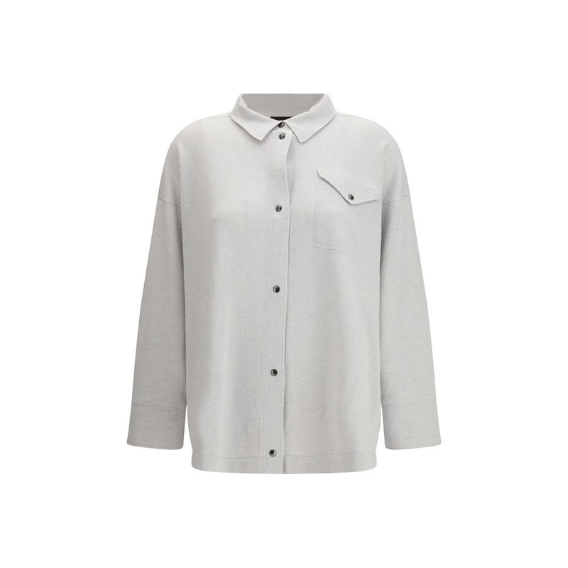 Fabiana Filippi Gray Fleece Wool Shirt - Elegant & Versatile