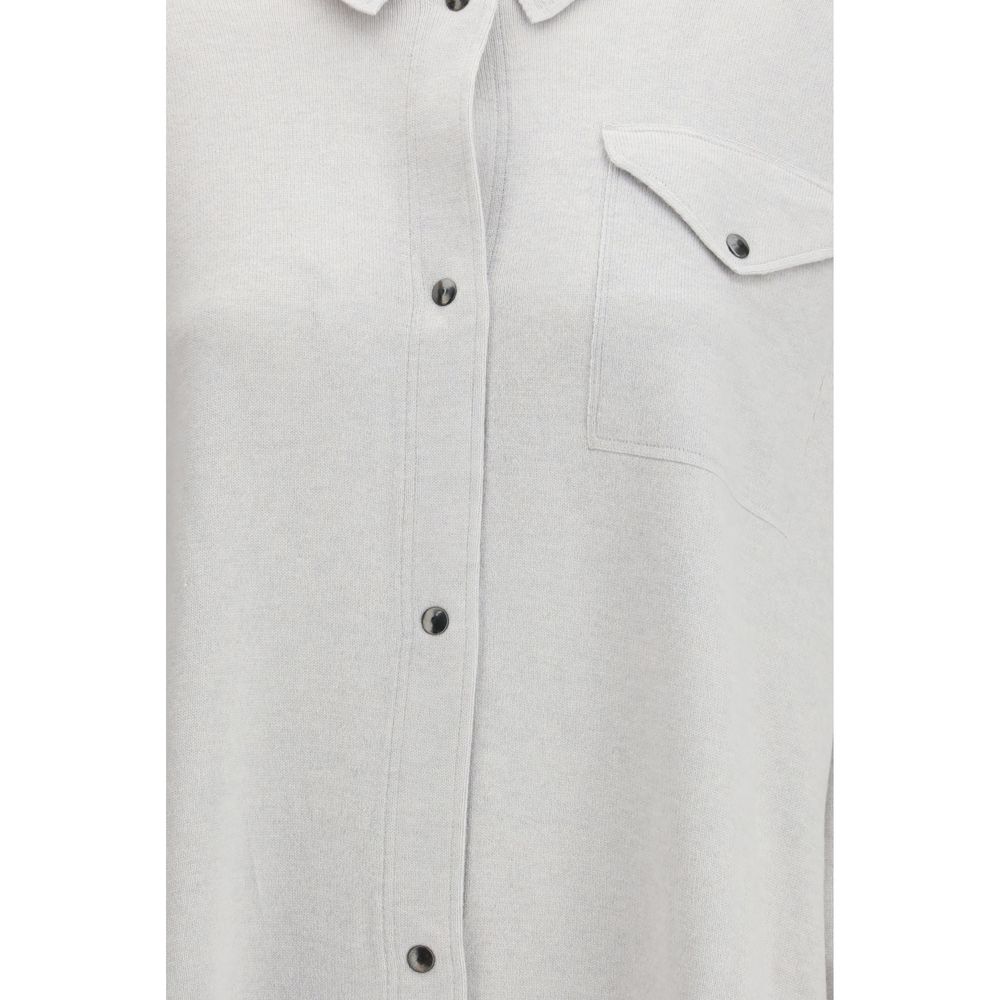 Fabiana Filippi Gray Fleece Wool Shirt - Elegant & Versatile