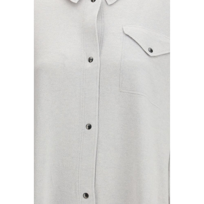 Fabiana Filippi Gray Fleece Wool Shirt - Elegant & Versatile