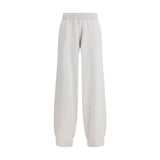 Fabiana Filippi Gray Fleece Wool Jewel Detail Casual Pants