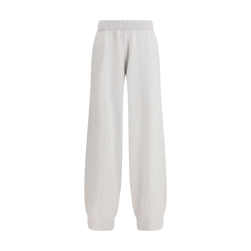 Fabiana Filippi Gray Fleece Wool Jewel Detail Casual Pants