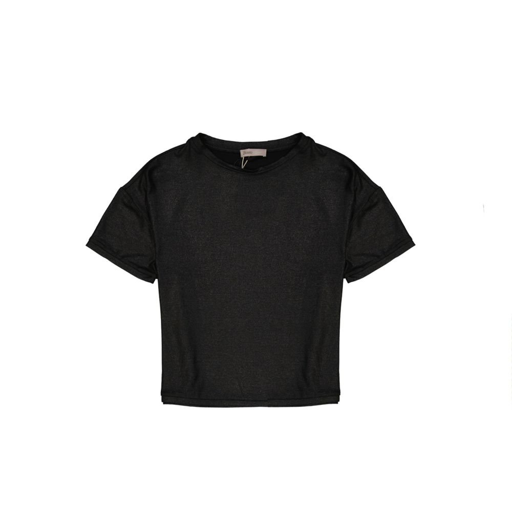 Herno Black Elastane T-Shirt for Women - Sophisticated Style