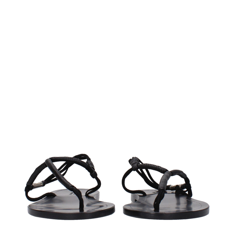 Isabel Marant Black Leather Flip-Flop Sandals for Women