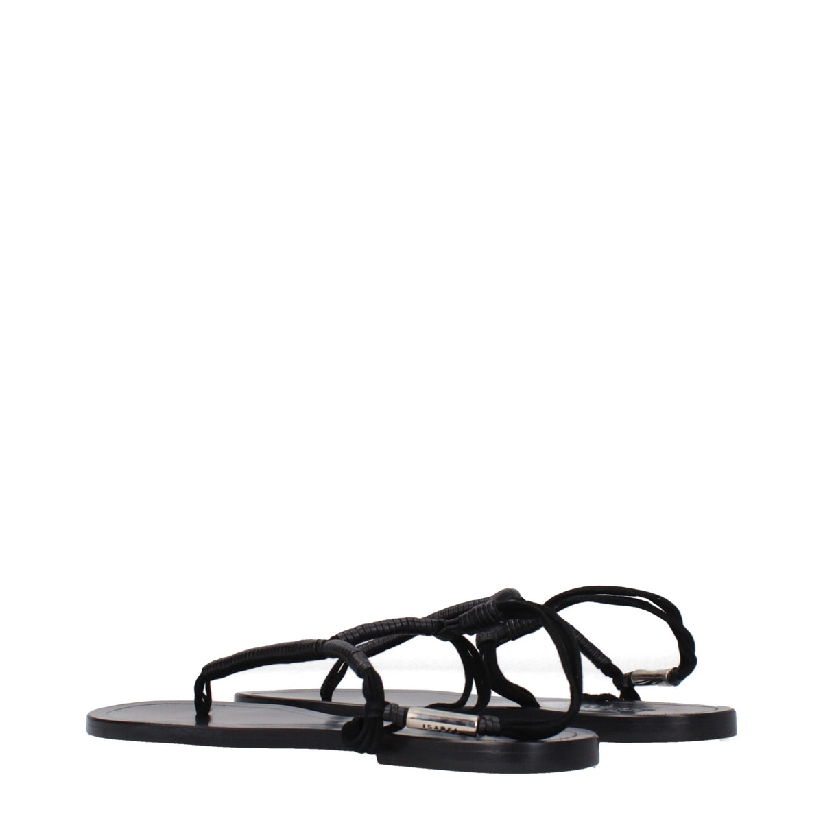 Isabel Marant Black Leather Flip-Flop Sandals for Women