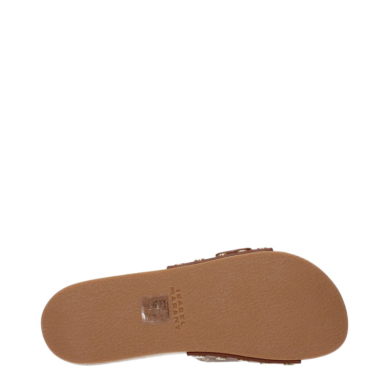 Isabel Marant Brown Leather Slippers for Women - Stylish Comfort