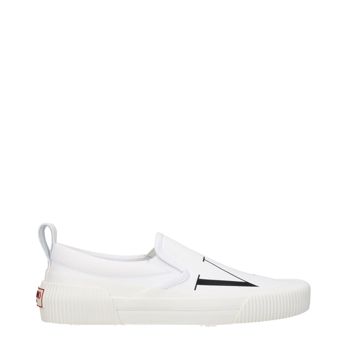 Valentino Garavani White Fabric Slip-On Loafers for Men