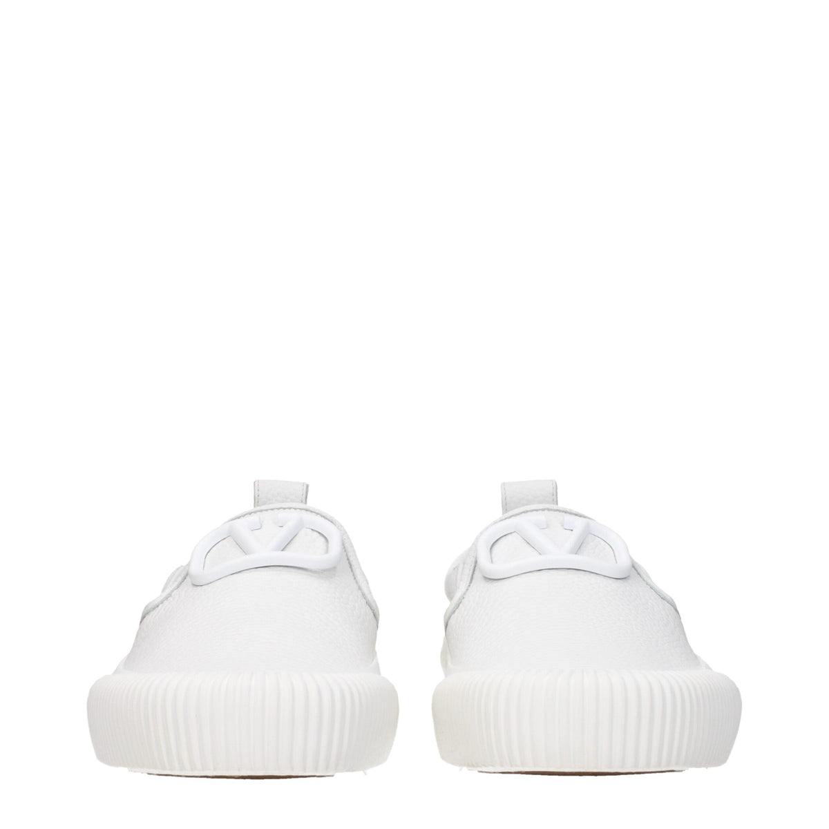 Valentino Garavani White Leather Slip-On Loafers for Men
