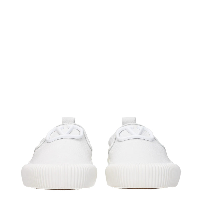 Valentino Garavani White Leather Slip-On Loafers for Men
