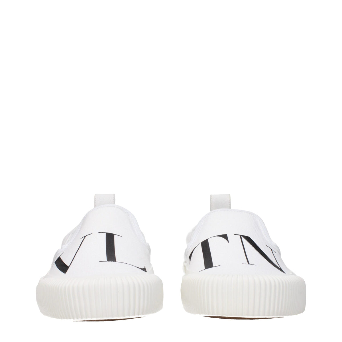 Valentino Garavani White Fabric Slip-On Loafers for Men
