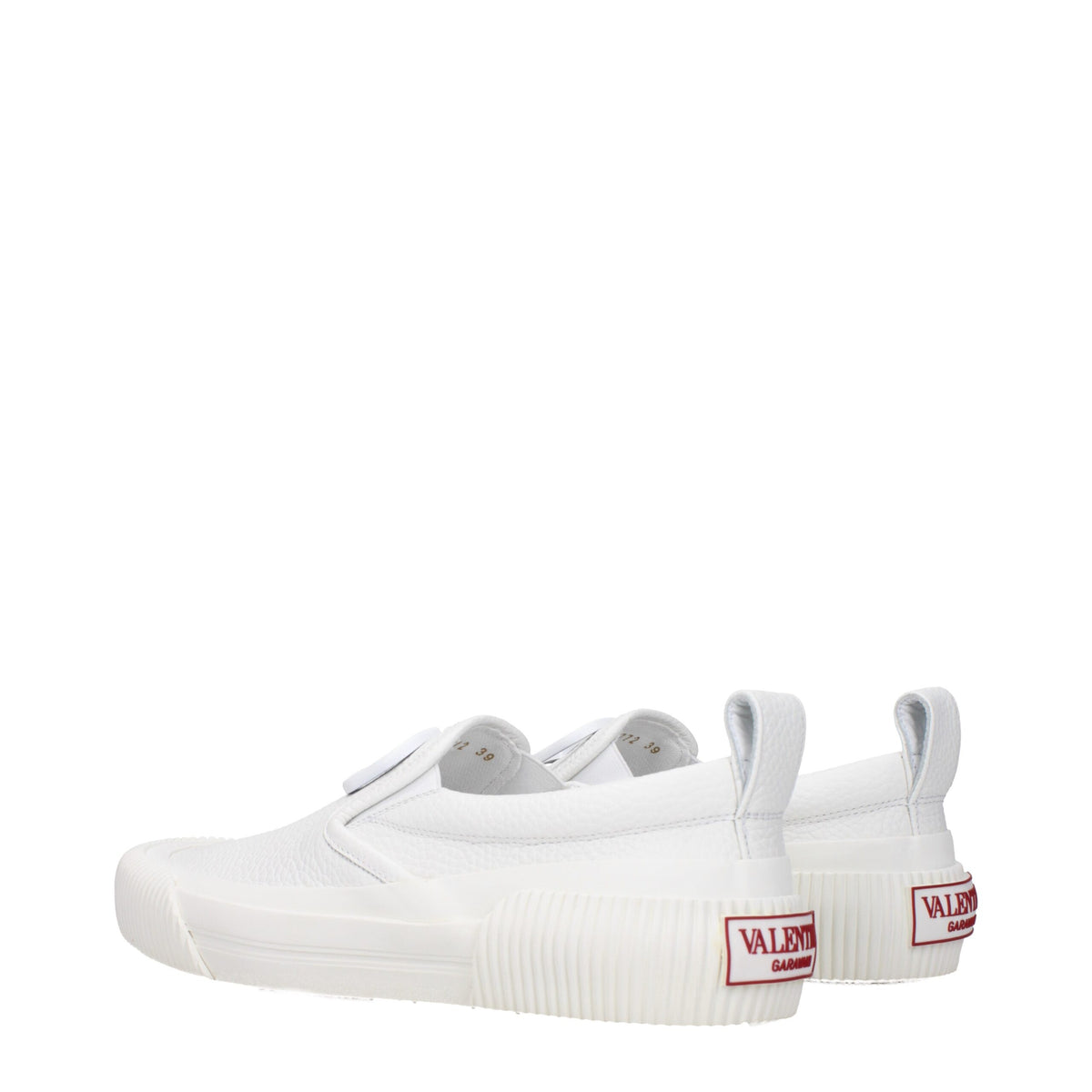 Valentino Garavani White Leather Slip-On Loafers for Men