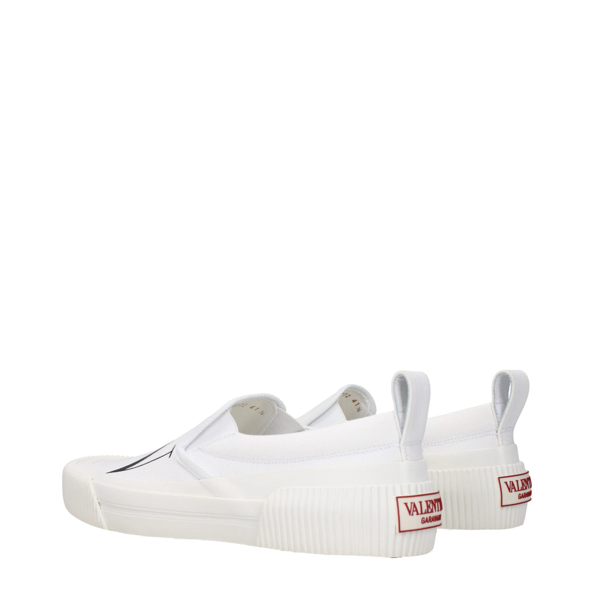 Valentino Garavani White Fabric Slip-On Loafers for Men