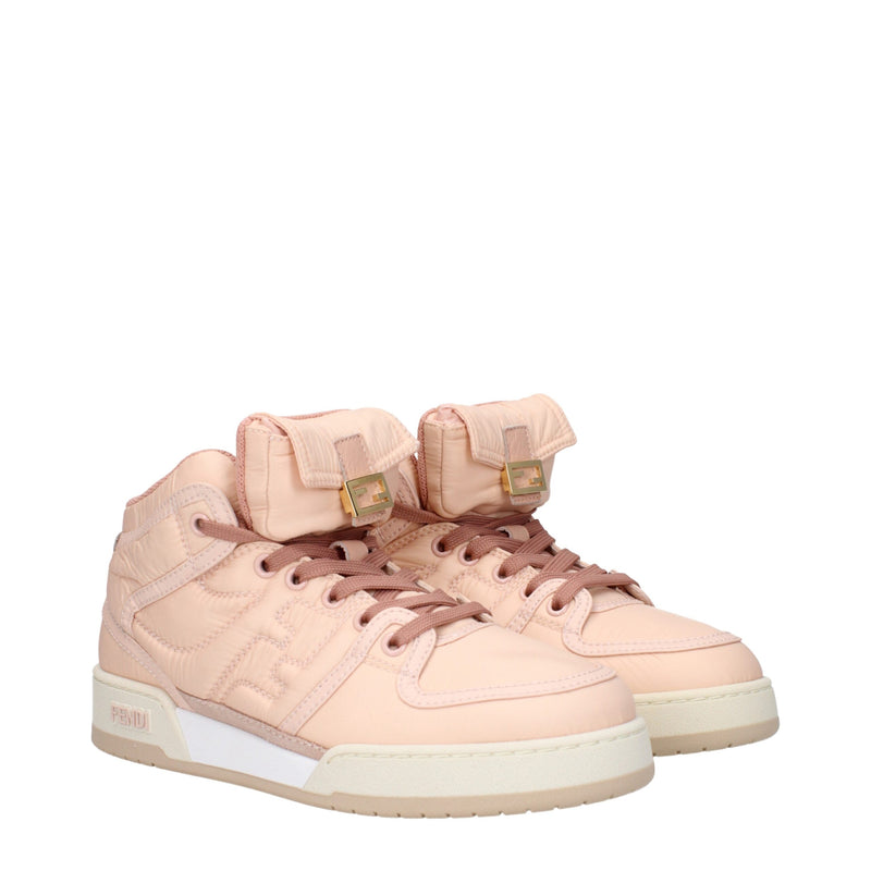 Fendi Pink Nylon High Top Sneakers for Women - Stylish Comfort
