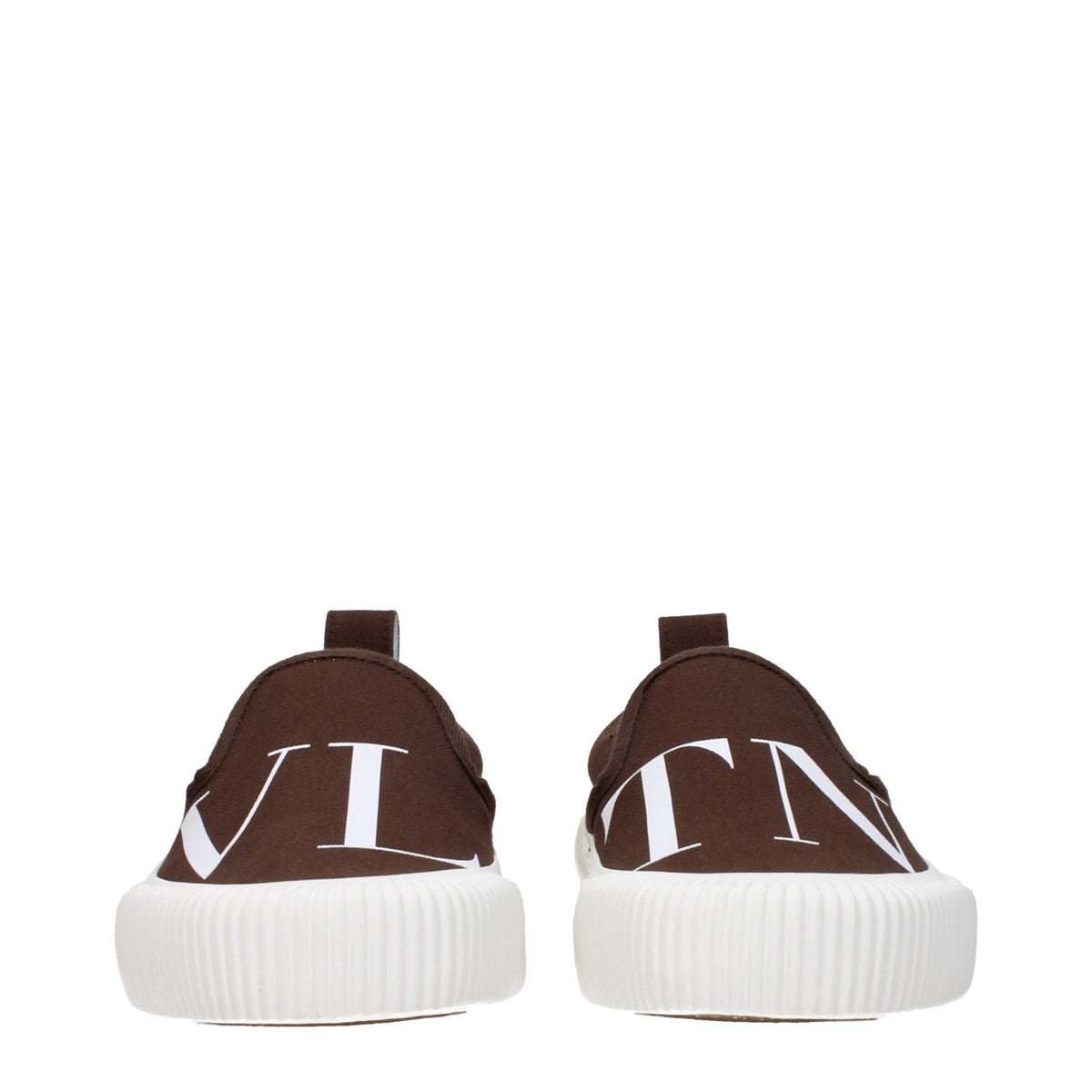 Valentino Garavani Brown Fabric Slip-On Loafers for Men